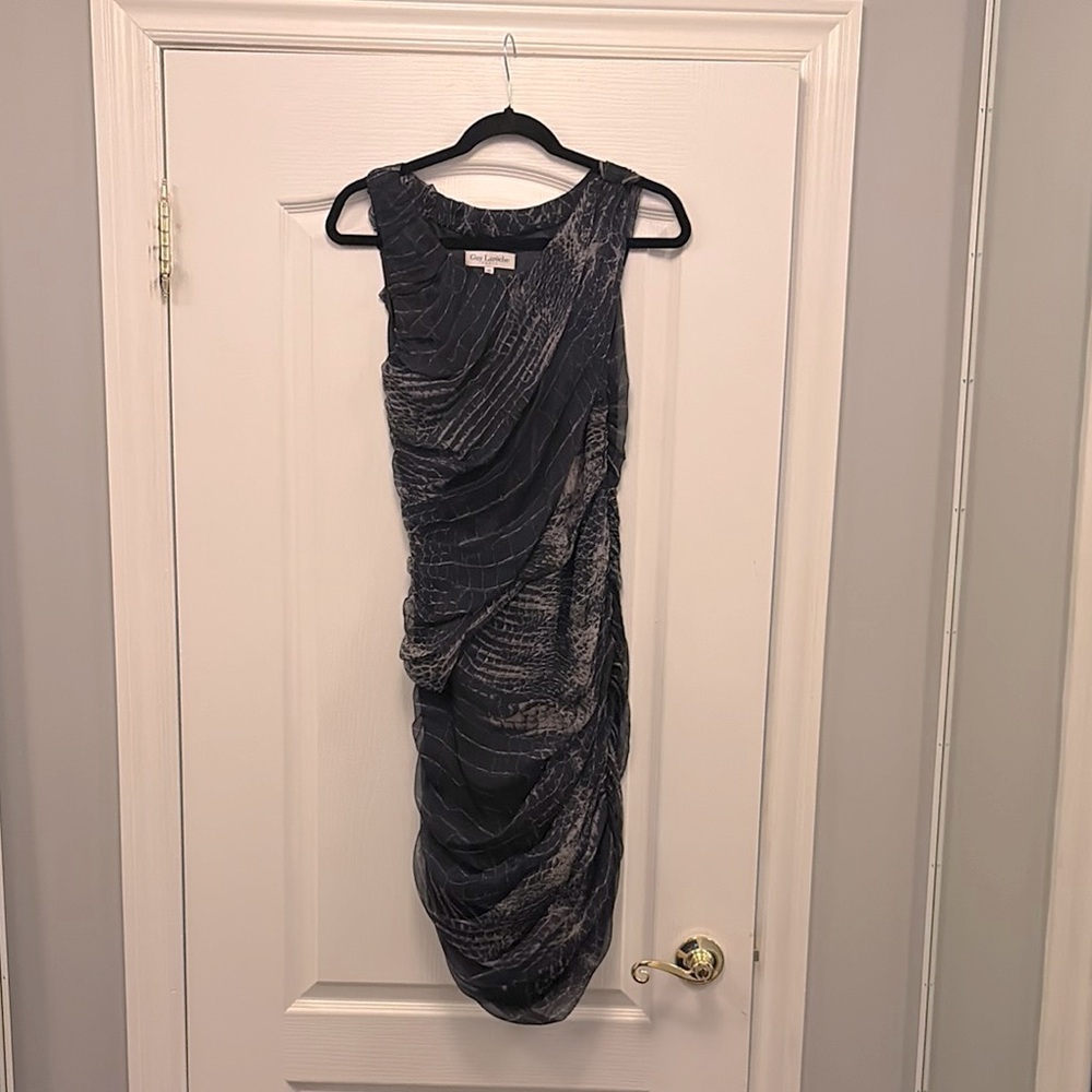 Guy Laroche Gray Bodycon Midi Dress for Cocktail